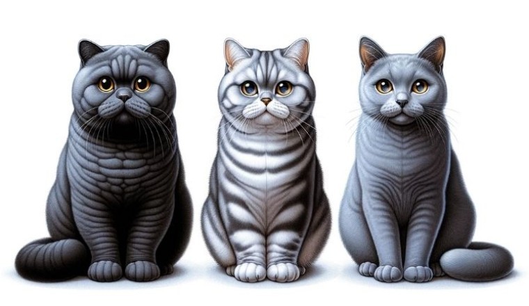 British Shorthair ve Mavi Rus kedileri arasındaki benzerlikler